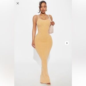 Fashion nova Off Duty Backless Ribbed Maxi Dress